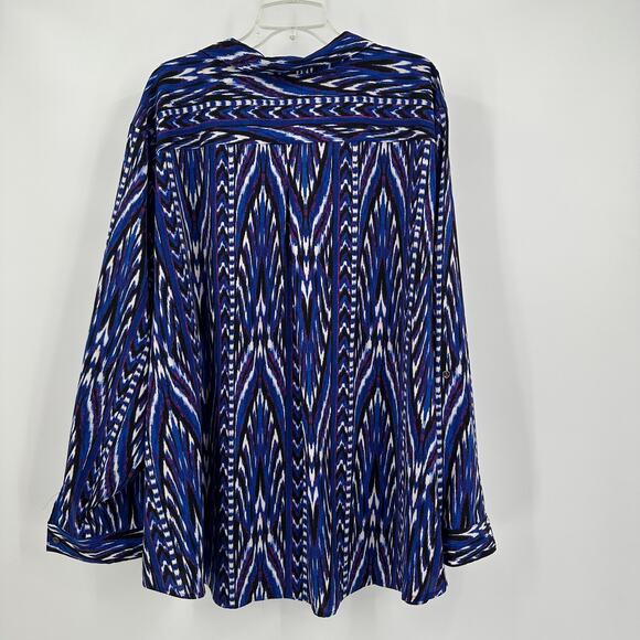 Catherines Size 5X Boho Abstract Geometric Print Tunic Top Vibrant Bold - Picture 2 of 7